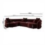 Deep Red Velvet Left Hand Facing 4 Seater Curved Corner Sofa - Zuri 