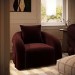Deep Red Velvet Armchair with Cushion - Zuri