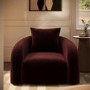 Deep Red Velvet Armchair - Zuri 