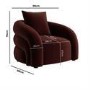 Deep Red Velvet Armchair - Zuri 