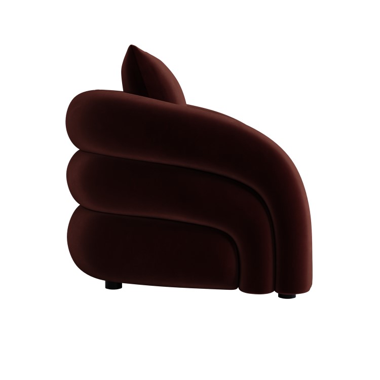 Deep Red Velvet Armchair - Zuri 