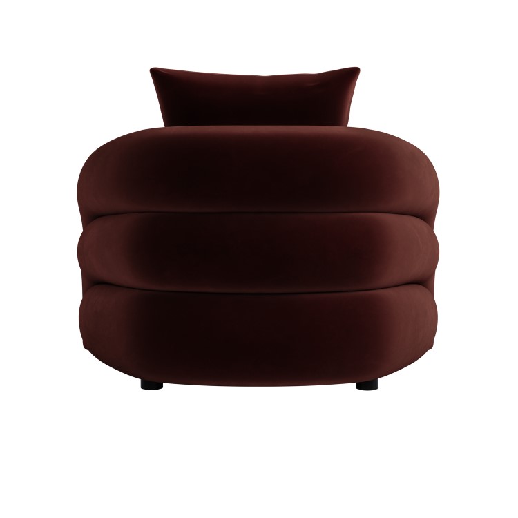 Deep Red Velvet Armchair - Zuri 