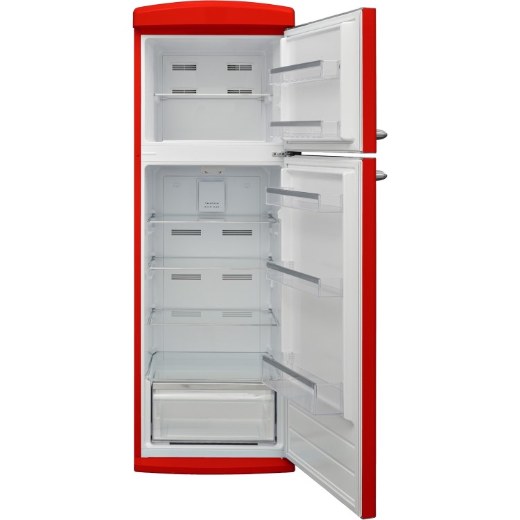 Refurbished Zanussi Retro ZTAE31ED1 Freestanding 310 Litre 80/20 Fridge Freezer Red