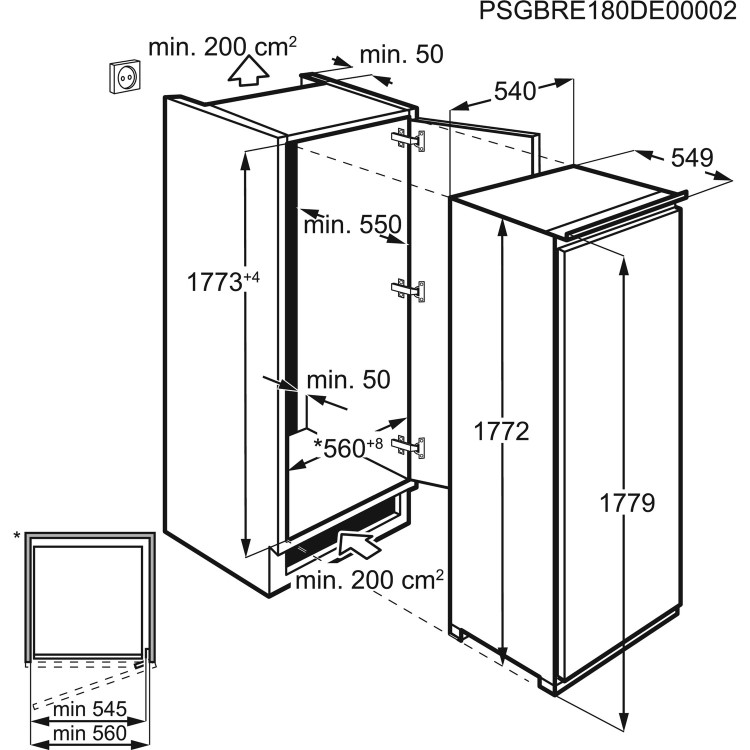 Zanussi 216 Litre Integrated In-column Tall Freezer