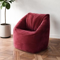 Red Bean Bag Chair in Velvet - Zyra