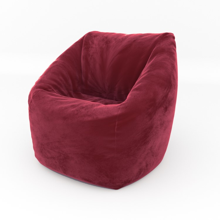 Red Bean Bag Chair in Velvet - Zyra