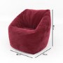 Red Bean Bag Chair in Velvet - Zyra