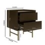 Khaki Green 2 Drawer Modern Bedside Table - Zane