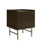 Khaki Green 2 Drawer Modern Bedside Table - Zane