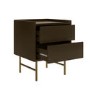Khaki Green 2 Drawer Modern Bedside Table - Zane