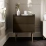 Khaki Green 2 Drawer Modern Bedside Table - Zane
