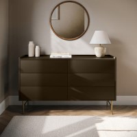 Khaki Green Modern Chest of 6 Drawers - Zane 