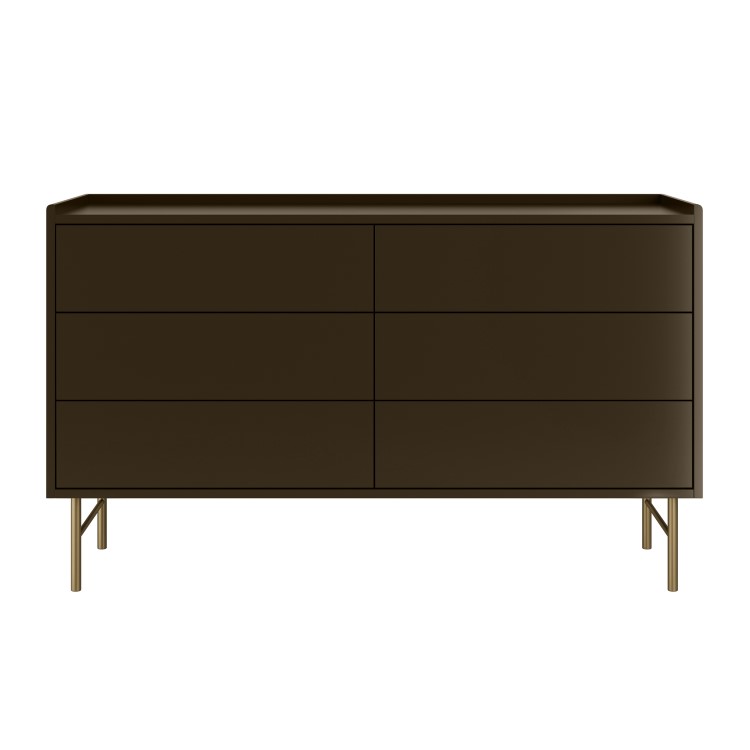 Khaki Green Modern Chest of 6 Drawers - Zane 