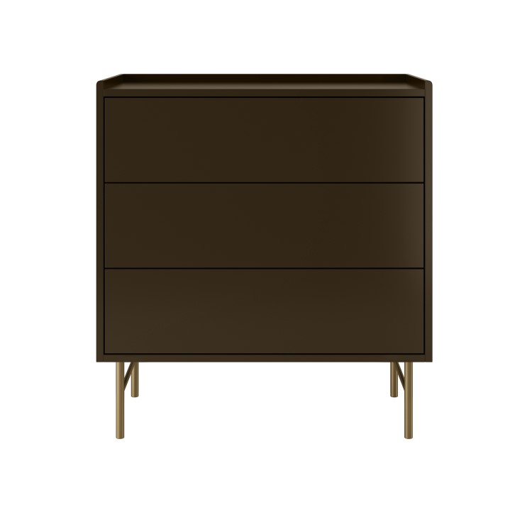 Khaki Green Modern Chest of 3 Drawers - Zane 