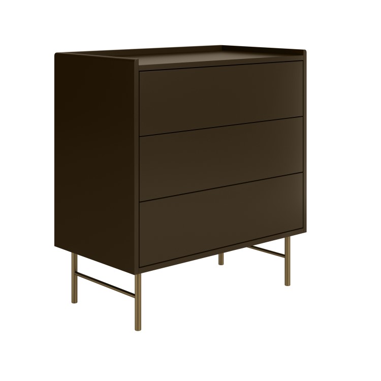 Khaki Green Modern Chest of 3 Drawers - Zane 