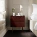 Burgundy 2 Drawer Modern Bedside Table - Zane