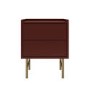 Burgundy 2 Drawer Modern Bedside Table - Zane