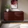 Burgundy Modern Chest of 6 Drawers - Zane 