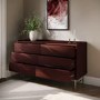 Burgundy Modern Chest of 6 Drawers - Zane 