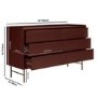 Burgundy Modern Chest of 6 Drawers - Zane 