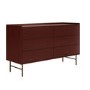 Burgundy Modern Chest of 6 Drawers - Zane 