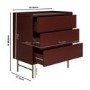Burgundy Modern Chest of 3 Drawers - Zane 