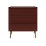 Burgundy Modern Chest of 3 Drawers - Zane 