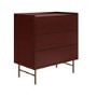 Burgundy Modern Chest of 3 Drawers - Zane 