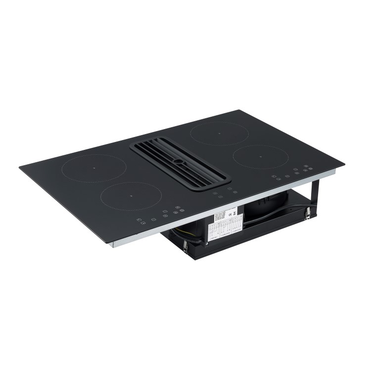 Refurbished electriQ eIQ80INDD 80cm 4 Zone Induction Hob with Built In Extractor