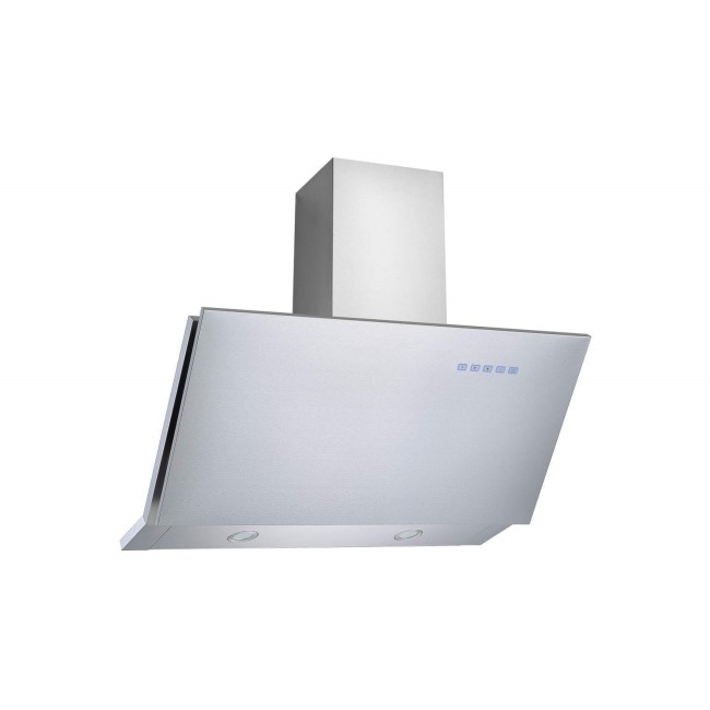 electriQ Angled Stainless 90cm Cooker Hood Includes Optional Chimney  - 5 Year warranty