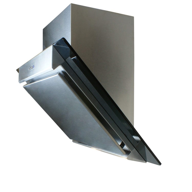 Refurbished electriQ eIQCHFGBSS60 60cm Angled Glass and Steel Designer Chimney Cooker Hood