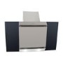 electriQ 90cm Angled Chimney Cooker Hood - Stainless Steel and Black Glass