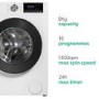 electriQ 8kg 1400rpm Washing Machine - White