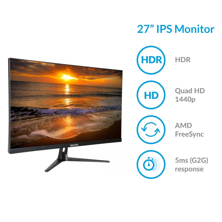 ElectriQ 27" IPS QHD FreeSync HDR Monitor