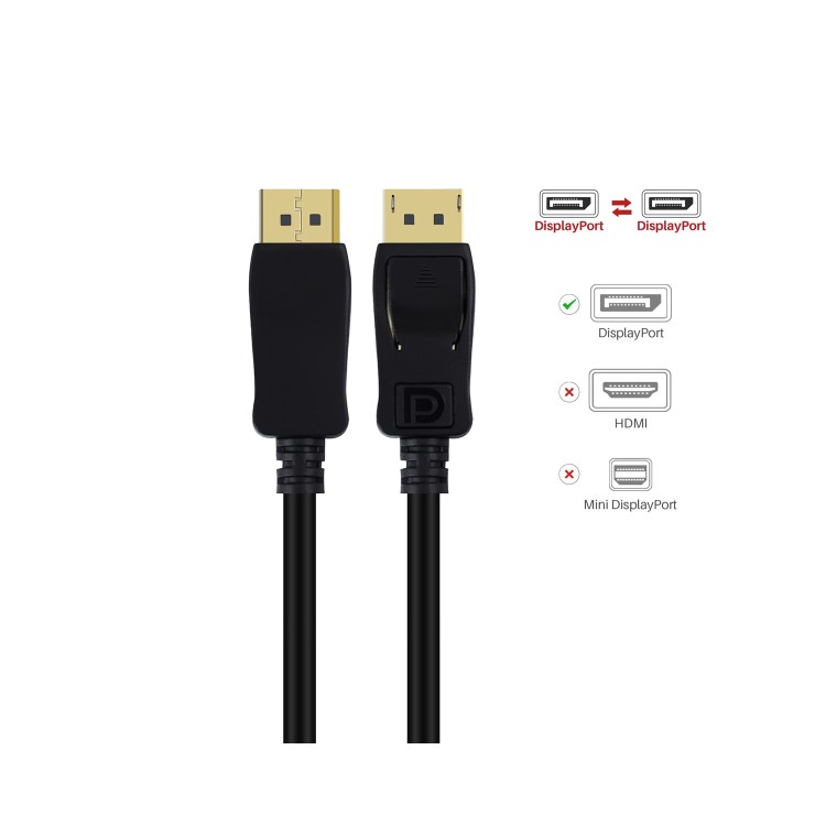 electriqQ 2 Meter Display Port to Display Port 4K Braded Cable