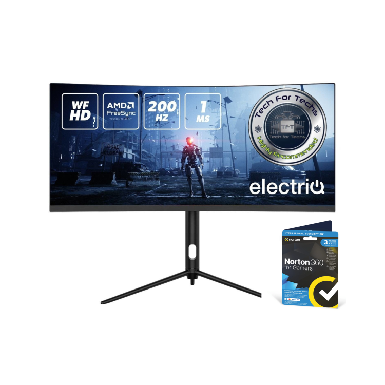 electriQ 30" VA Full HD UltraWide HDR 200Hz 1ms FreeSync Curved Gaming Monitor