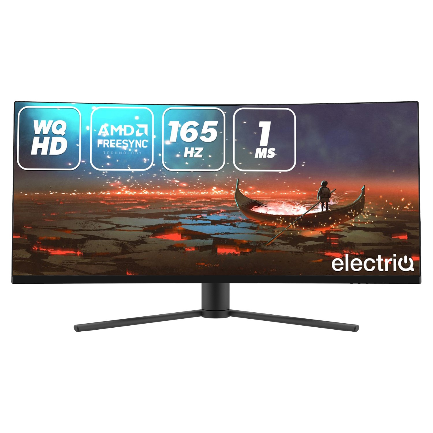 electriQ 34" WQHD QLED 144Hz Curved Monitor BuyItDirect.ie