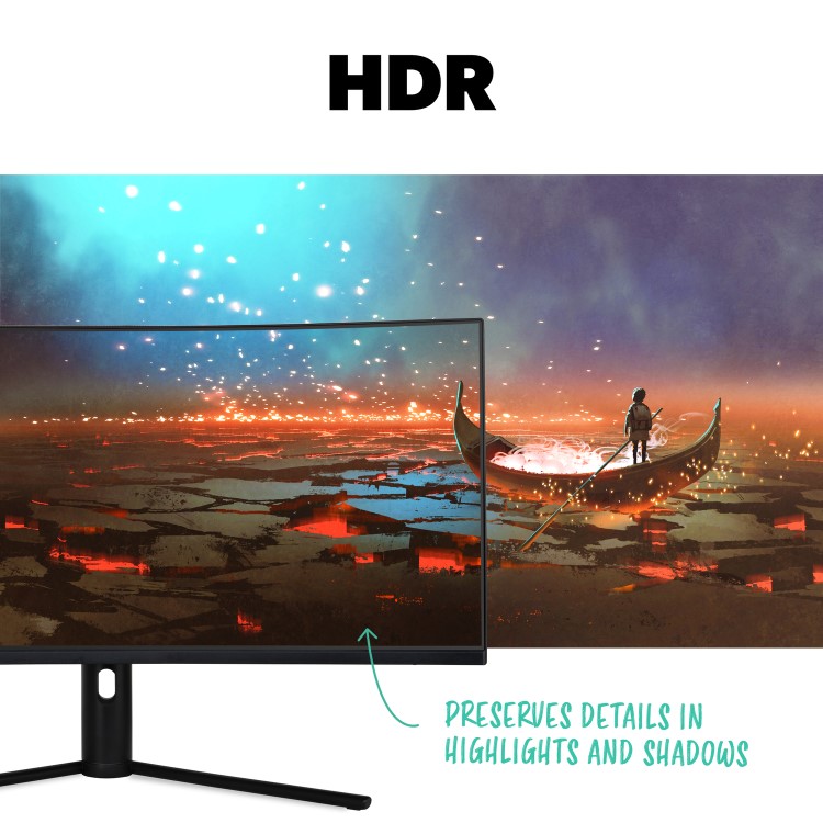 electriQ 34" QLED WQHD 165Hz 1ms UltraWide Curved Gaming Monitor