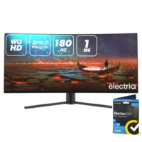 electriQ 34" QLED WQHD 180Hz 1ms UltraWide Curved Gaming Monitor