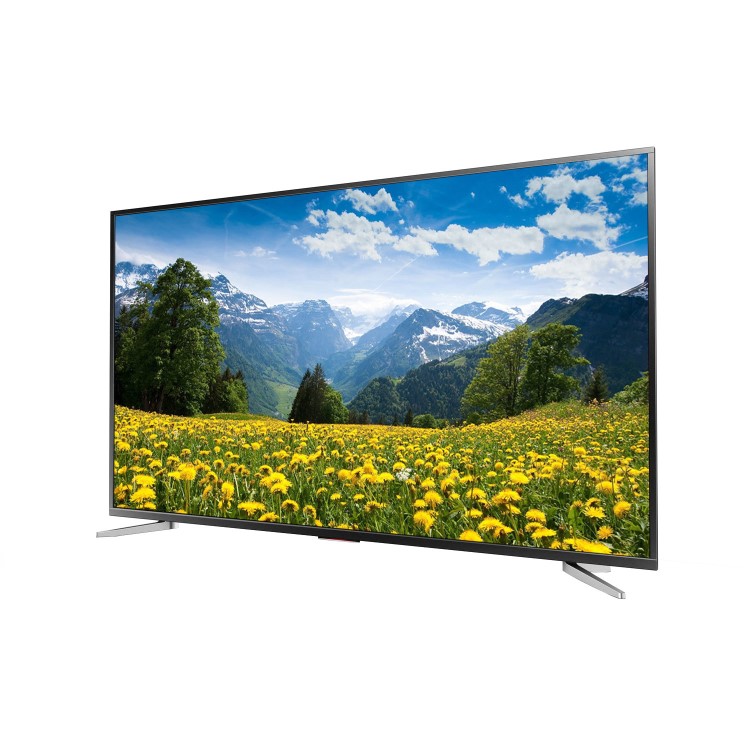 GRADE A3 - electriQ 75" 4K Ultra HD LED Android Smart TV with Freeview HD - Silver