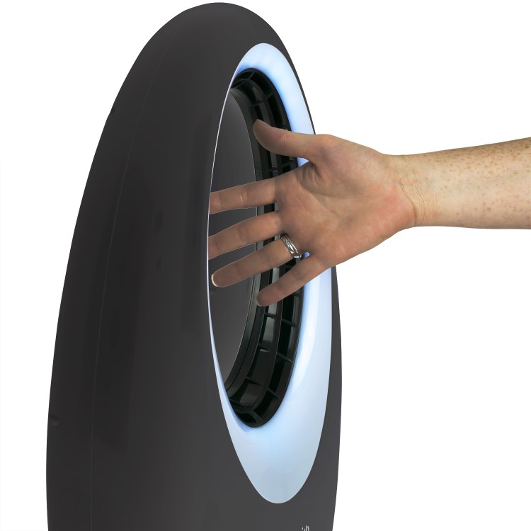 electriQ 24 Inch Bladeless Tower Fan with Mood Light - Black