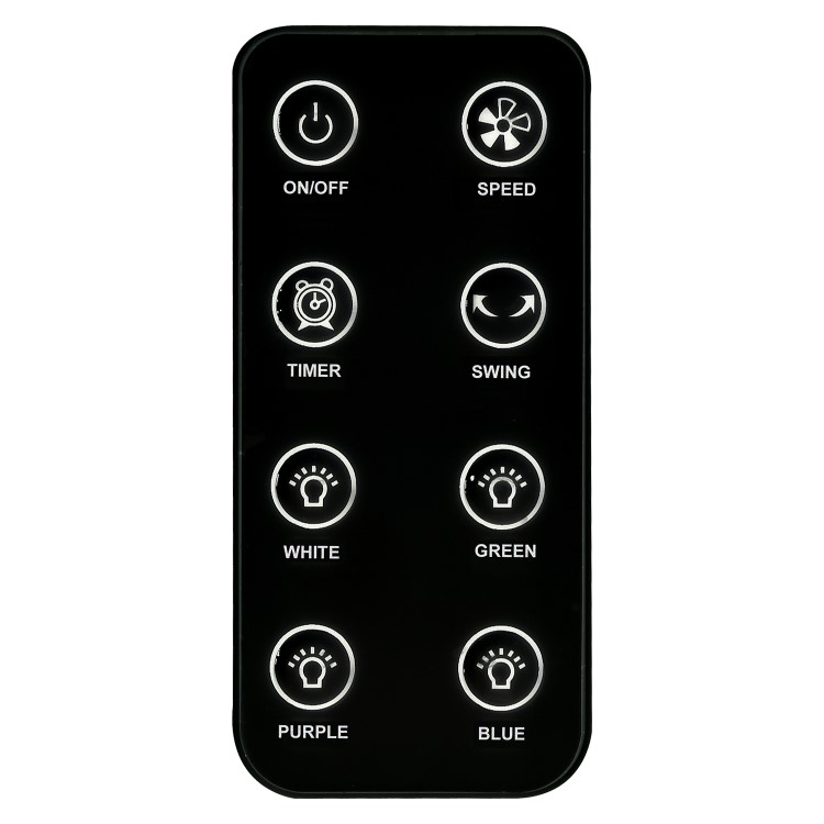 electriQ 24 Inch Bladeless Tower Fan with Mood Light - Black