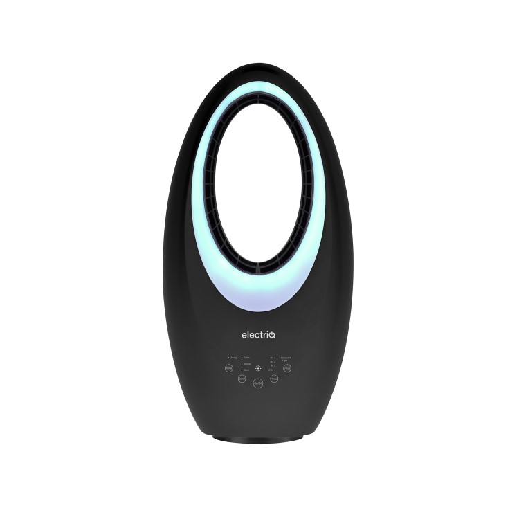 electriQ 24 Inch Bladeless Tower Fan with Mood Light - Black