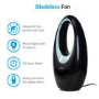 GRADE A1 - electriQ Black Bladeless Heater Fan 2kW with Optional Mood Light