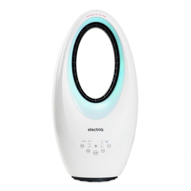 GRADE A1 - electriQ SmartApp Bladeless Fan Cooling and Heating 2kW with Optional Mood Light