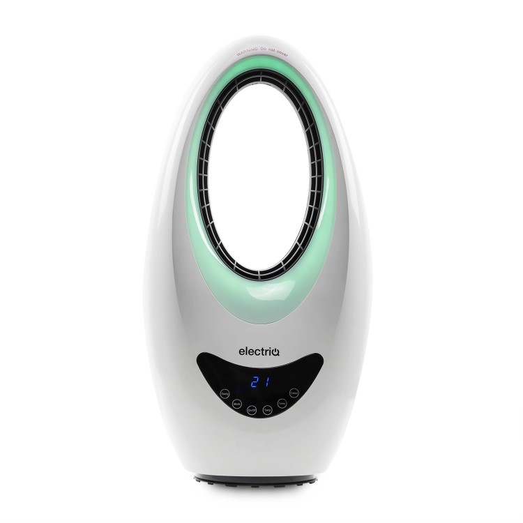 electriQ 24 Inch Bladeless Tower Fan with Mood Light - Black