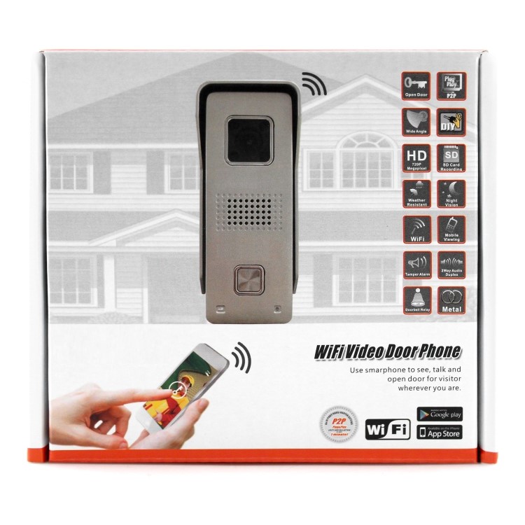 electriQ HD 720p Wifi Video Doorbell with 8GB Memory Unlock Function & Motion Detection
