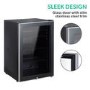 electriQ 115 Litre Drinks Fridge - Black with Stainless Steel Trim