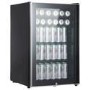 electriQ 115 Litre Drinks Fridge - Black with Stainless Steel Trim