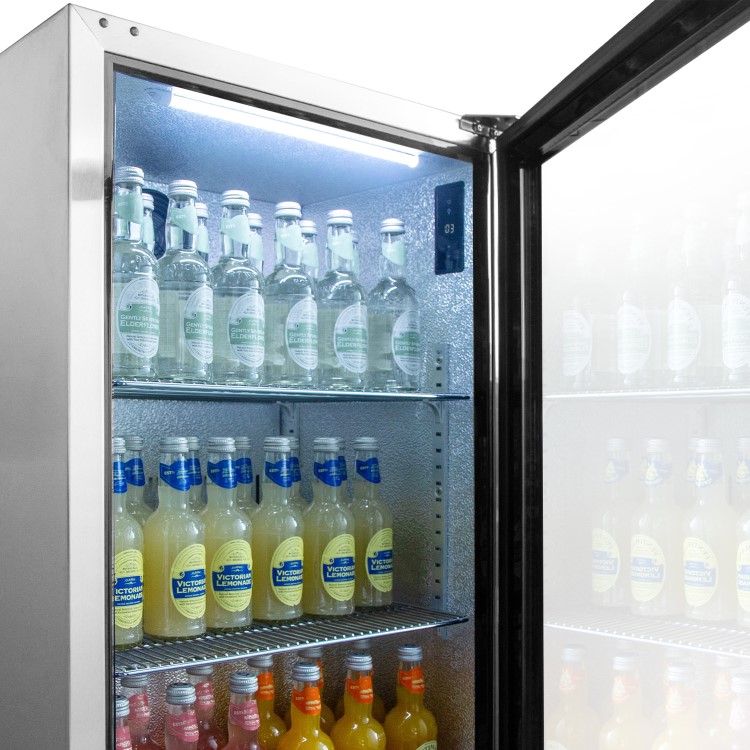 electriQ Single Door Outdoor Bottle Cooler - 118 Ltr Stainless Steel